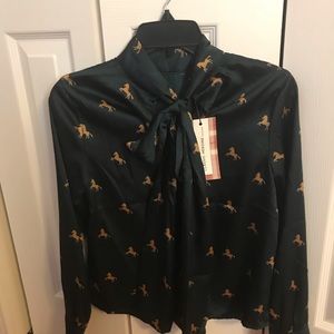 Brand new with tag Green tie blouse